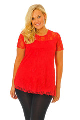1079 Scarlet Lace Lined Top