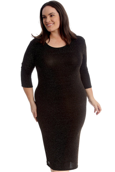 2123 Lurex Metallic Glitter Bodycon Dress