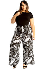 6115 Bold Paisley Print Palazzo Trouser