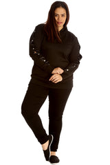 3062 Popper Button Hooded Sweatshirt