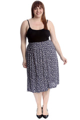 5051 Small Floral Print Skater Skirt