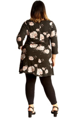 1675 Bold Floral Print Swing Top