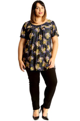 1719 Artsy Floral Print Smock Top