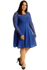 Chiffon Sleeve Skater Dress