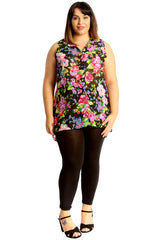 1683 Bold Butterfly Print Chiffon Shirt