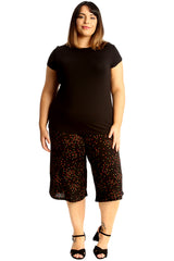 6123 Multi Color Spot Print Culottes