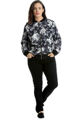 Floral Print Bomber Jacket