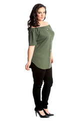 1560 Crepe Off Shoulder Top