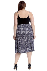 5051 Small Floral Print Skater Skirt