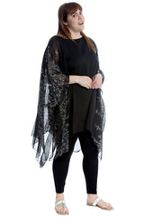 3249 Paisley Heart & Dove Print Chiffon Kaftan