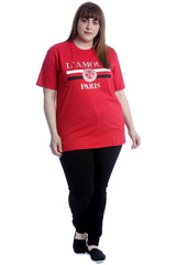 1532 L'Amour Paris Print Cotton T-Shirt