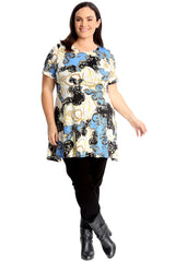 1722 Tassel & Chain Print Swing Top