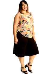 1706 Multi Floral Print Chiffon Vest