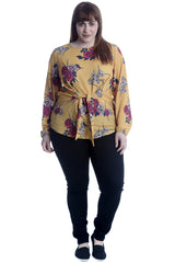 1541 Floral Print Front Tie Top