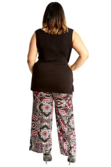 6109 Paisley & Geometric Print Palazzo Trouser