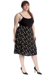 5046 Floral Print Skater Skirt