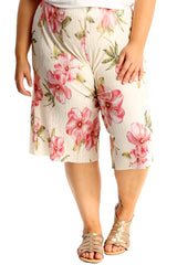 6132 Floral Print Crinkle Culottes