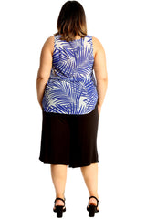 1703 Palm Print Chiffon Vest