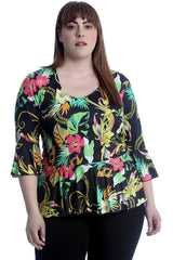 1526 Paisley & Chain Print Frill Top
