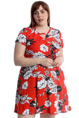 2262 Floral Print Crossover Dress