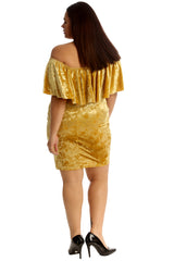 2210 Velvet Frill Top Midi Dress