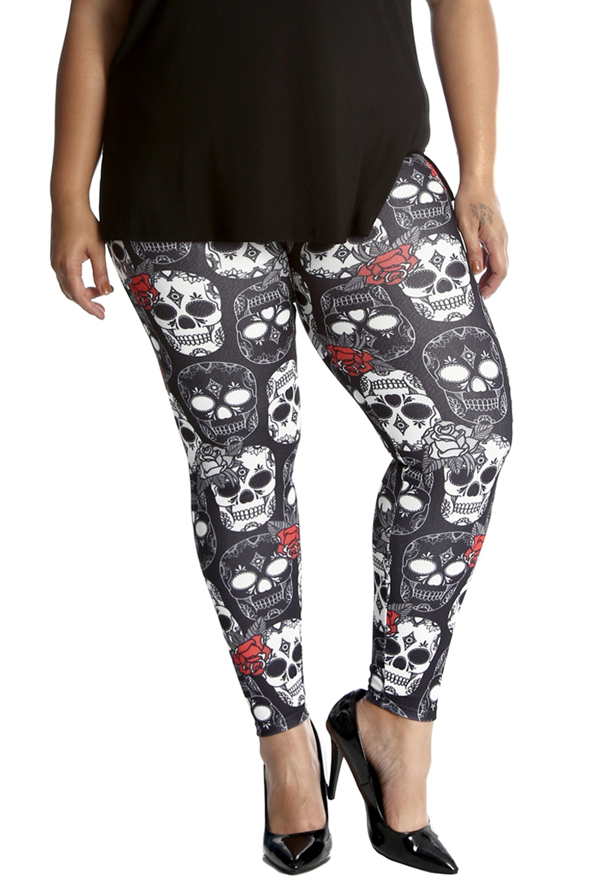 Plus size sugar skull leggings store