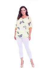 1307 Chiffon Butterfly Batwing Top