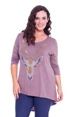 1315 Ram Stud Dip Hem Top