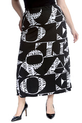 5038 Love Print Mid Calf Skirt