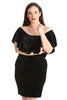 2210 Velvet Frill Top Midi Dress