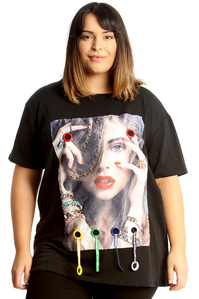 1698 Applique Loops T-Shirt