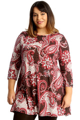 1662 Bold Paisley Print Swing Top