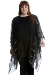3249 Paisley Heart & Dove Print Chiffon Kaftan