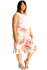 6132 Floral Print Crinkle Culottes