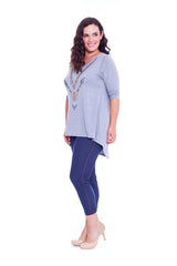 1315 Ram Stud Dip Hem Top