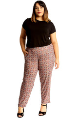 6152 Tile Print Side Pocket Trousers