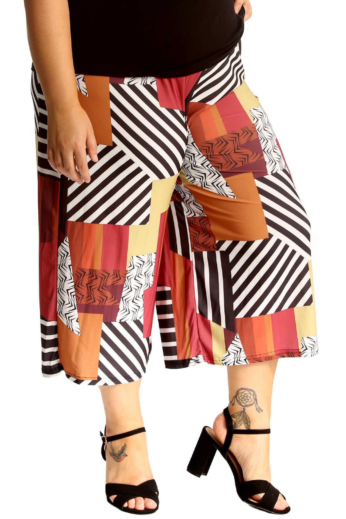 6130 Abstract Print Culottes