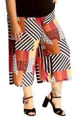 6130 Abstract Print Culottes