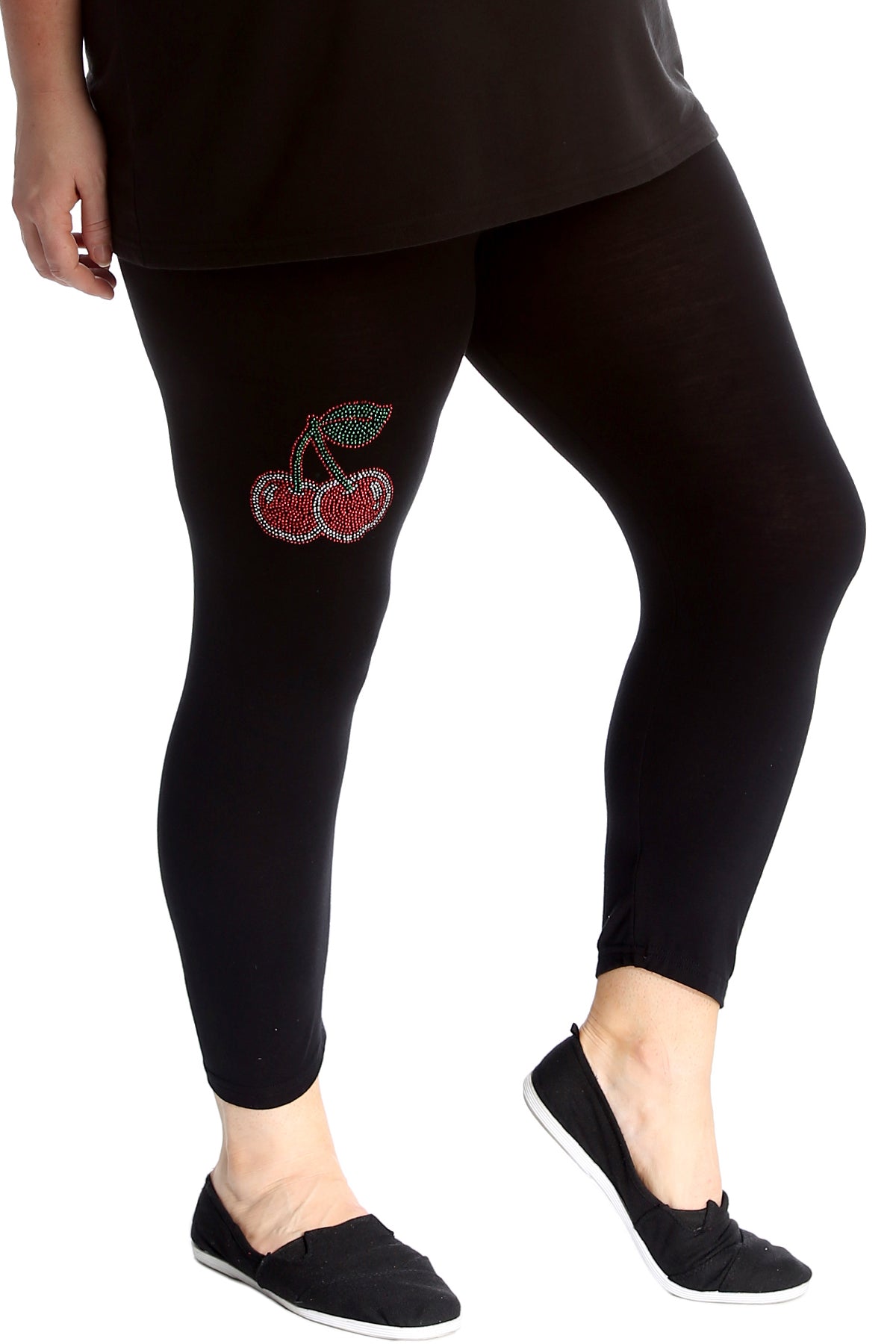 7212 Cherry Stud Cropped Leggings