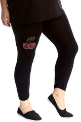 7212 Cherry Stud Cropped Leggings