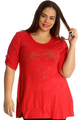 1520 Strawberry Stud 2 Button Top