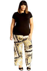 6113 Geometric Print Palazzo Trouser