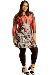 Floral Print Sequin Swing Top