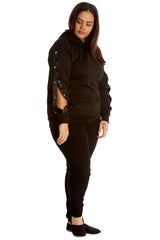 3062 Popper Button Hooded Sweatshirt
