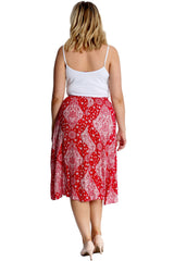 5028 Moroccan Tile Print Skirt