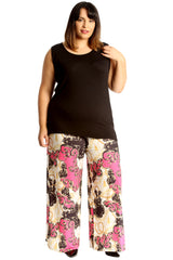 6110 Floral Paisley Print Palazzo Trouser