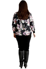 3184 Floral Print Bomber Jacket