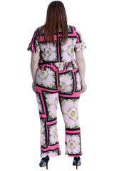 3255 Chains & Tassels Print Frill Shrug