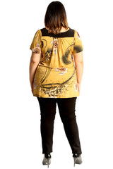 1717 Floral Branch Print Smock Top