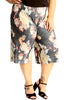 6145 Floral Print Crinkle Culottes
